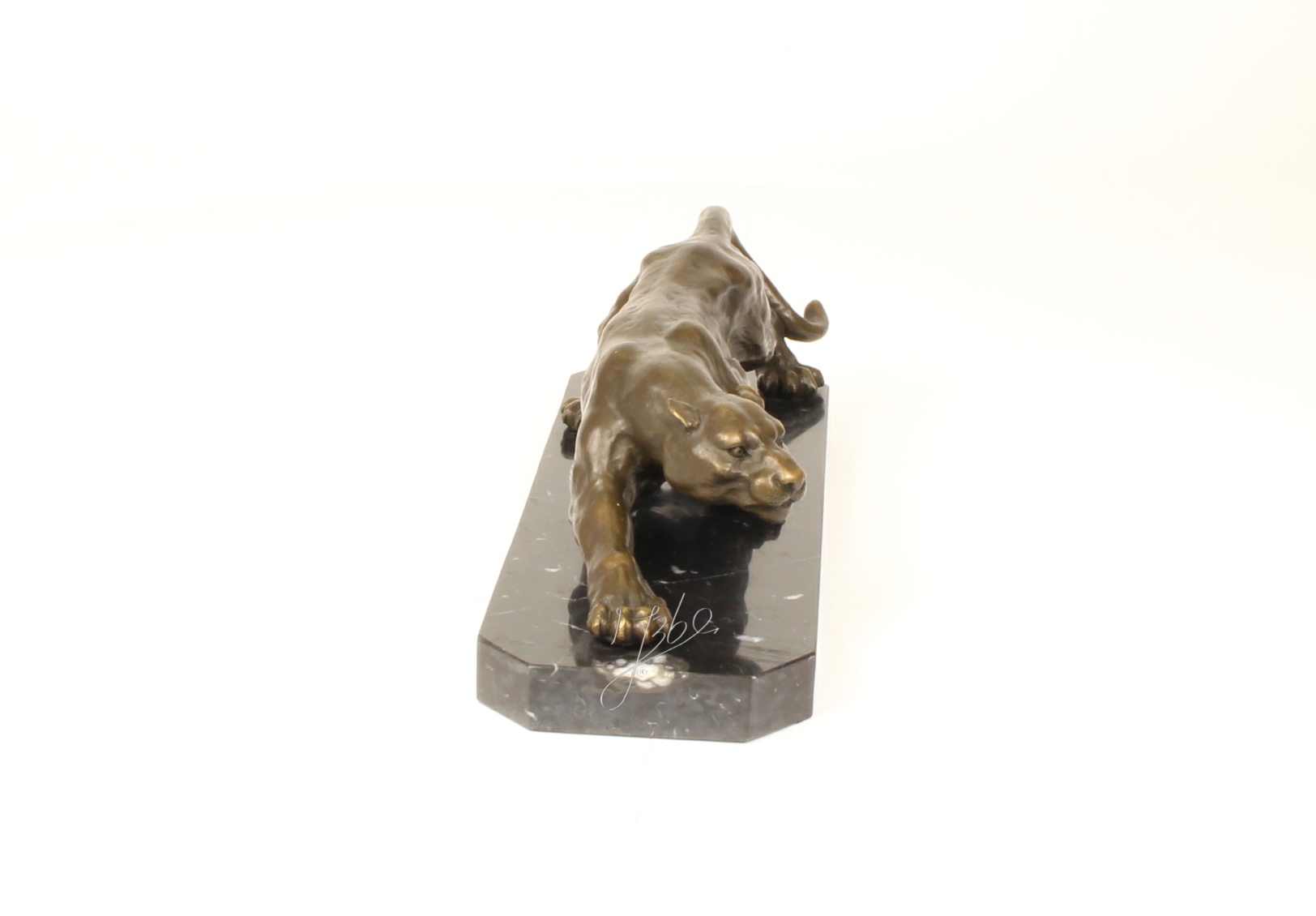 Exquisite Bronze Panther Skulptur Schleichender Panther aus Bronze 14