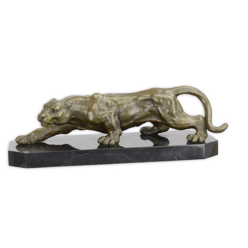 Exquisite Bronze Panther Skulptur Schleichender Panther aus Bronze 2
