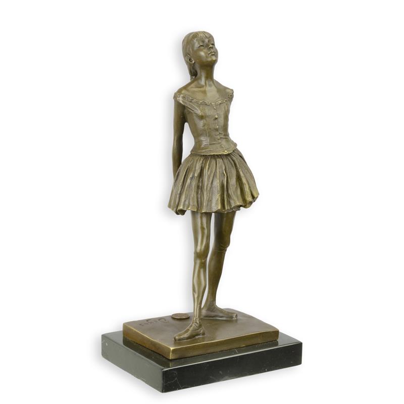 Elegante BronzeBallerinaSkulptur Kunstvolle Statue eines jungen Tänzers 2
