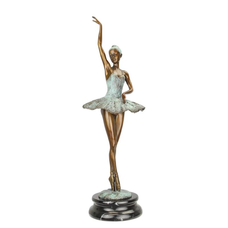 Elegante Bronzeballerina Skulptur mit Tutu tanzende Bronzestatue entdecken 2