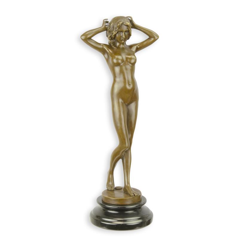 Realistische Bronze Frauenstatue Elegante Skulptur einer nackten Frau 2