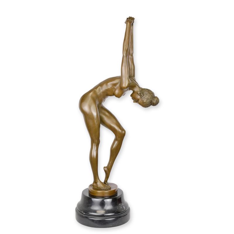 Elegante Bronze Frauenstatue Dynamische Bronzeskulptur einer Frau 2