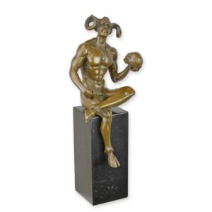 Entdecken Sie die exklusive Bronze Satanskulptur Satyrbronze mit Schädel