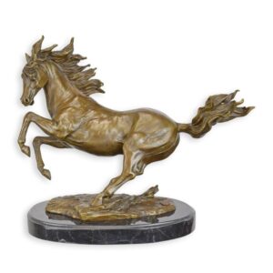 Hochwertige Bronze Pferdeskulptur Detaillierte Statue auf Sockel