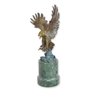 Exquisite Bronze Adler Skulptur mit Ausgebreiteten Flügeln Detailliertes Kunstwerk