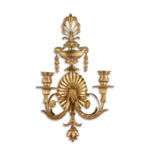 Klassische Vergoldete Bronze Wandapplikation Eleganter Goldener Kerzenhalter