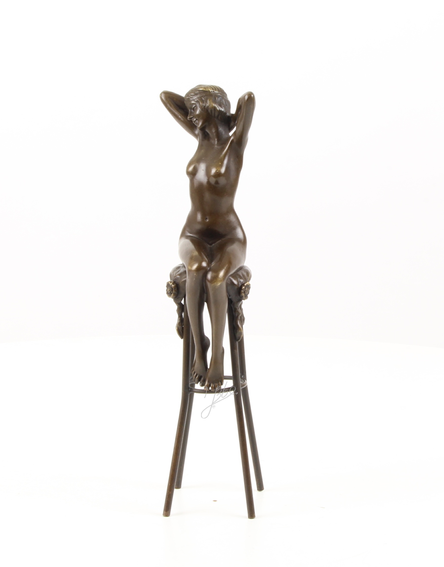 Elegante Bronzefigur Erwachen Dekorative Skulptur einer Sitzenden Frau 5