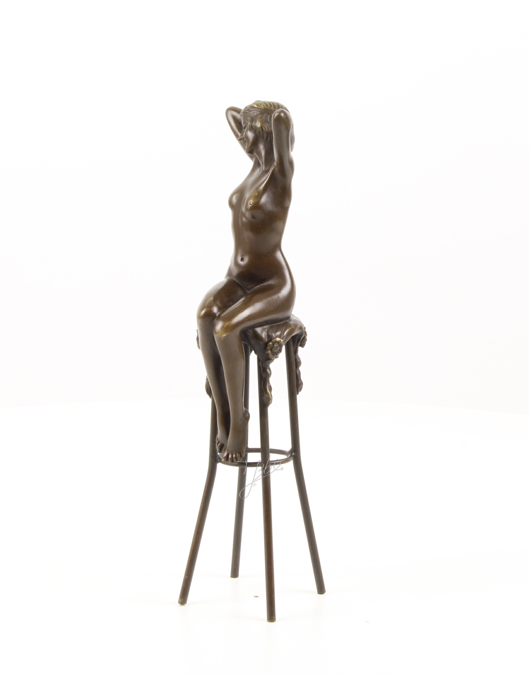 Elegante Bronzefigur Erwachen Dekorative Skulptur einer Sitzenden Frau 7