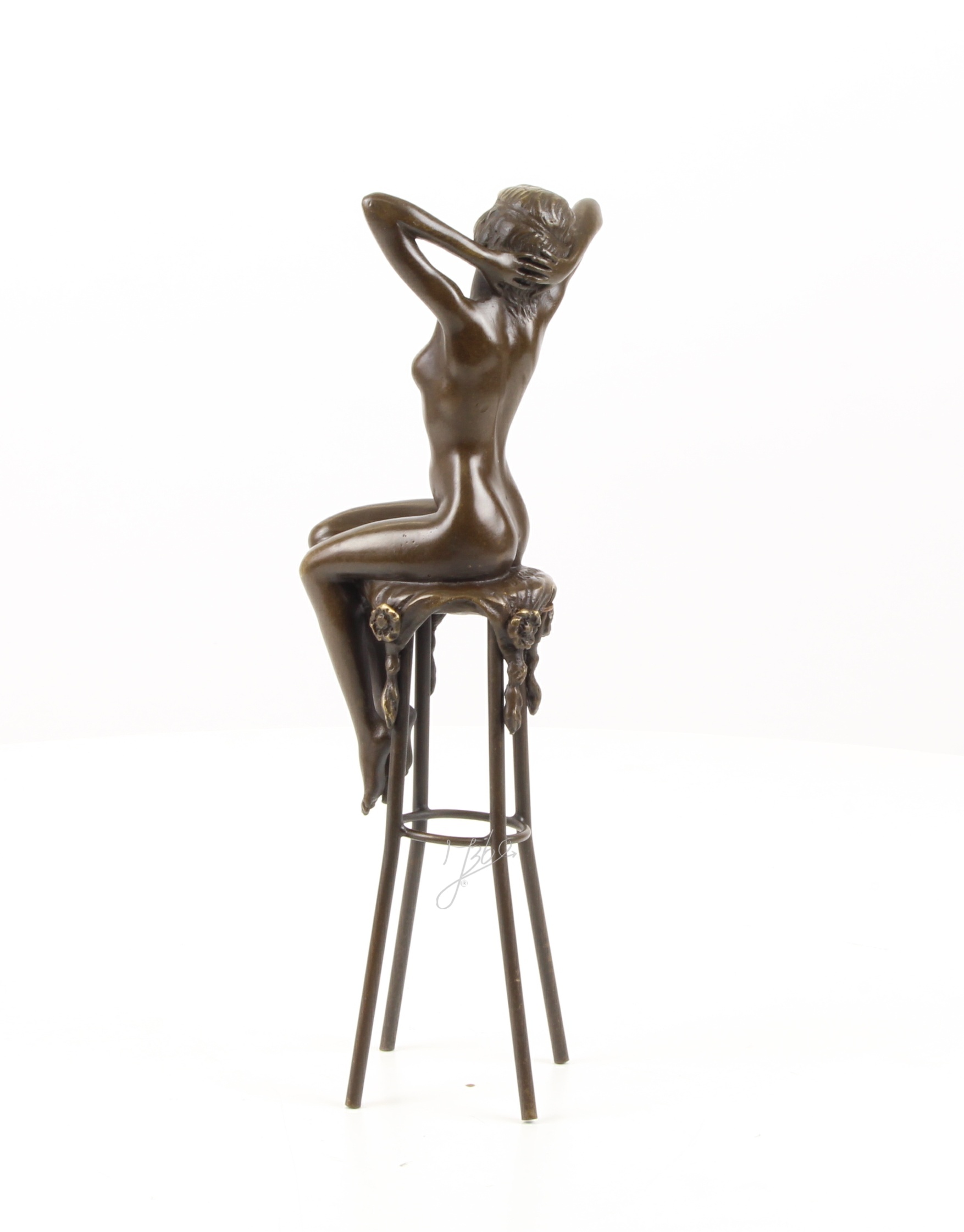 Elegante Bronzefigur Erwachen Dekorative Skulptur einer Sitzenden Frau 10