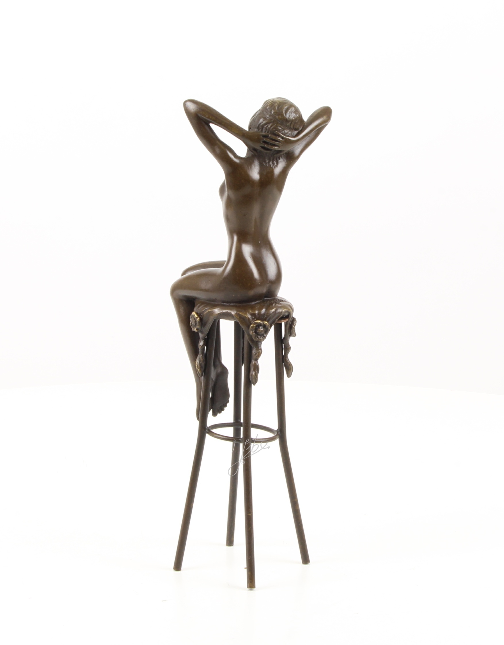 Elegante Bronzefigur Erwachen Dekorative Skulptur einer Sitzenden Frau 11