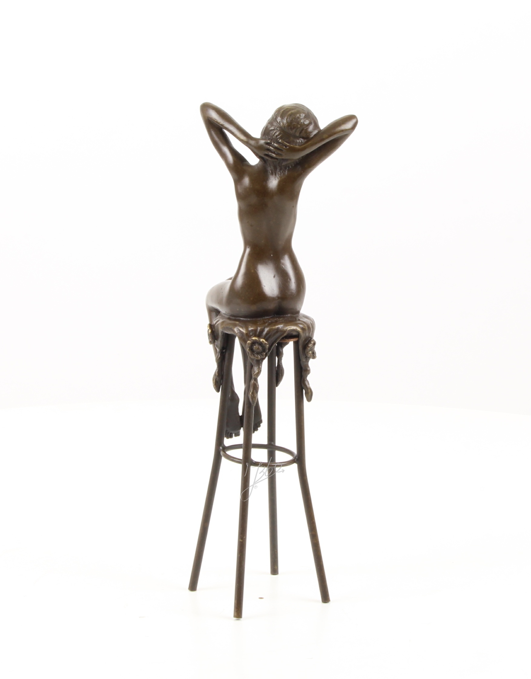 Elegante Bronzefigur Erwachen Dekorative Skulptur einer Sitzenden Frau 12