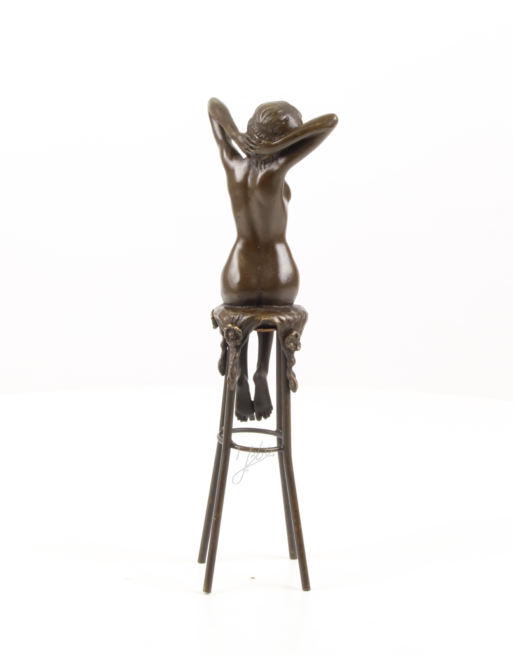 Elegante Bronzefigur Erwachen Dekorative Skulptur einer Sitzenden Frau 15