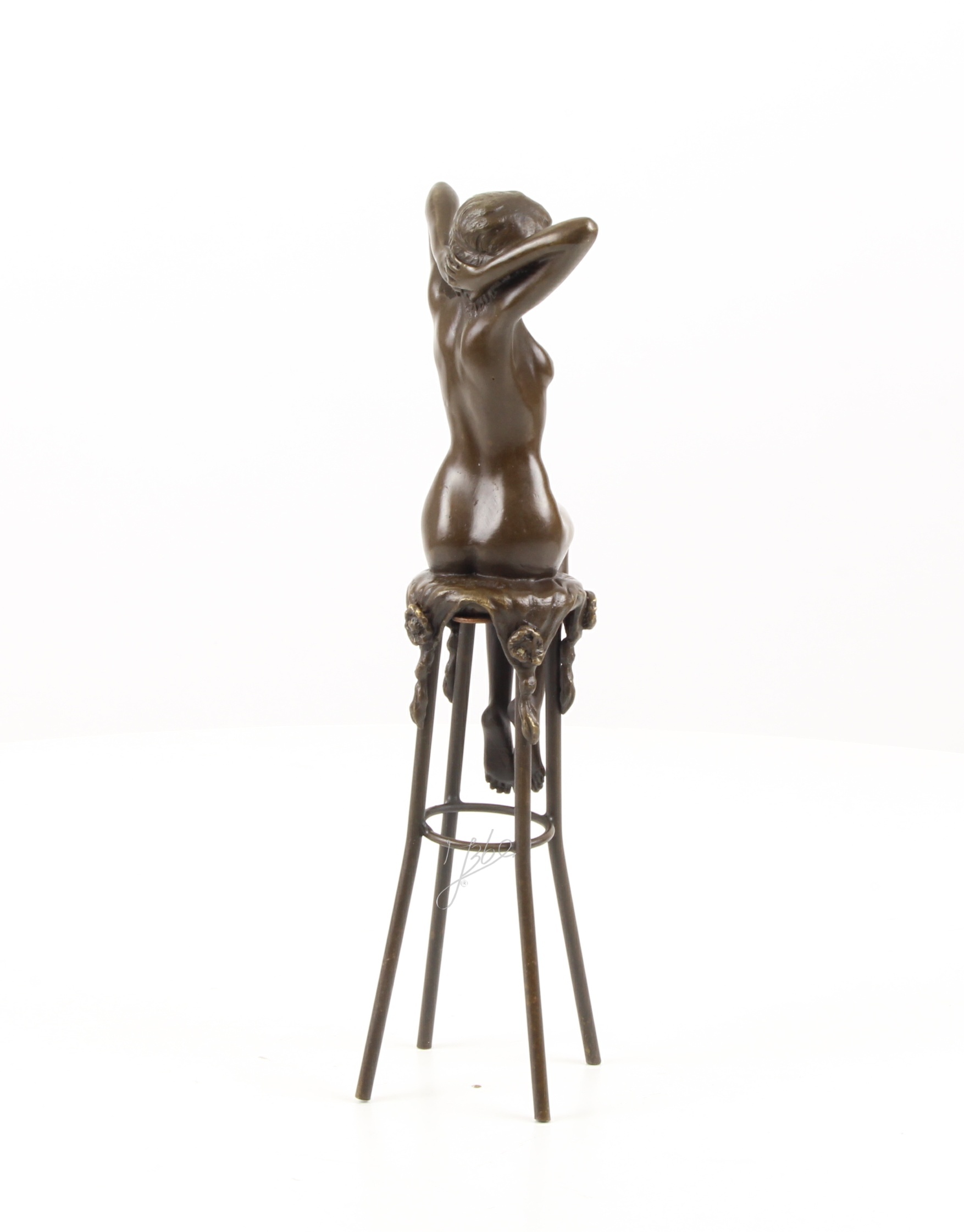 Elegante Bronzefigur Erwachen Dekorative Skulptur einer Sitzenden Frau 17