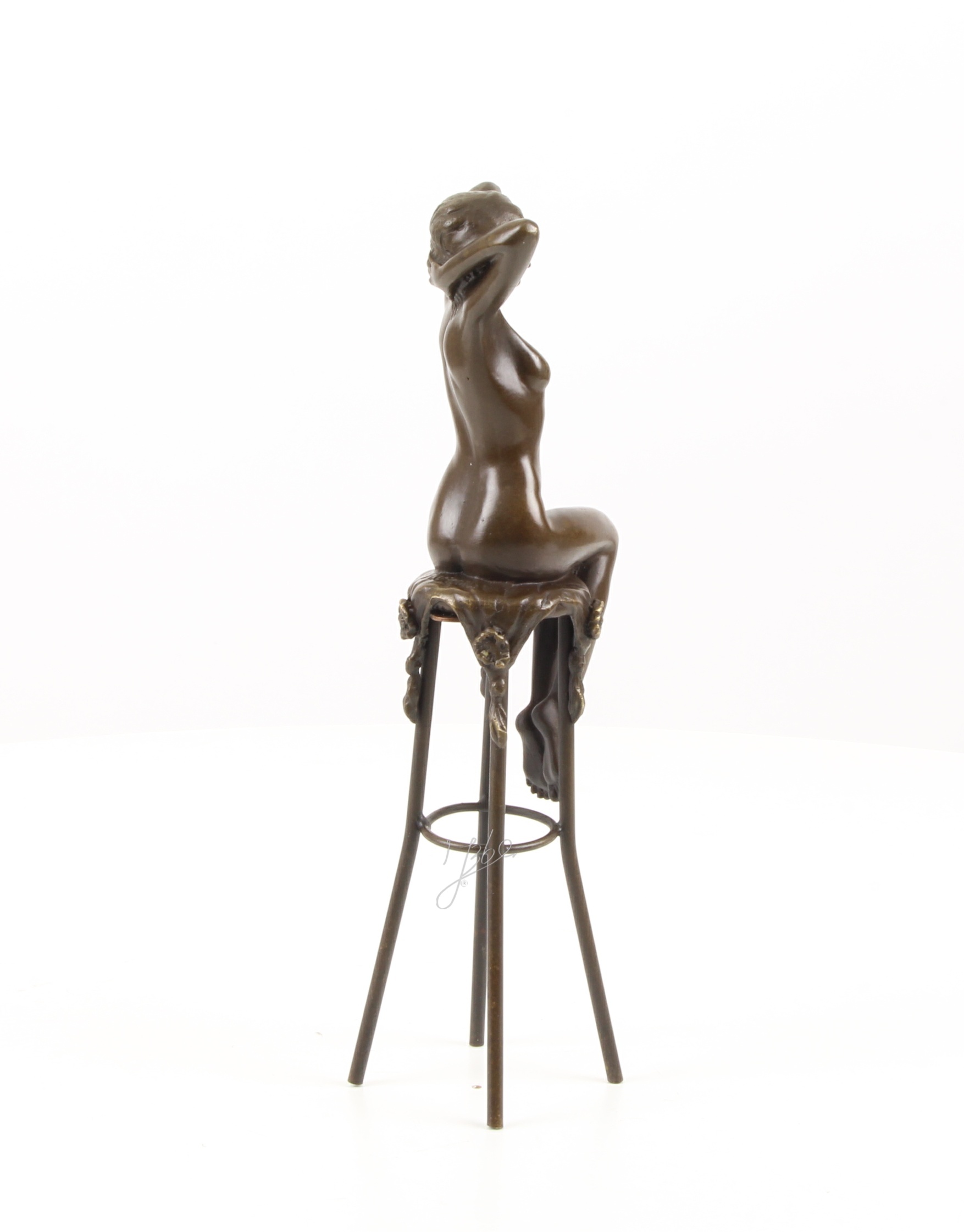 Elegante Bronzefigur Erwachen Dekorative Skulptur einer Sitzenden Frau 13