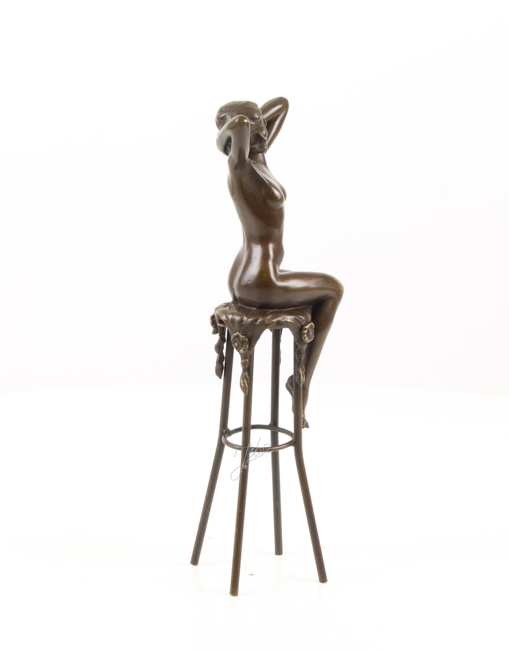 Elegante Bronzefigur Erwachen Dekorative Skulptur einer Sitzenden Frau 16