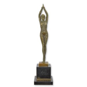 Exquisite Bronzeskulptur Weibliche Figur mit Starfish Motiv
