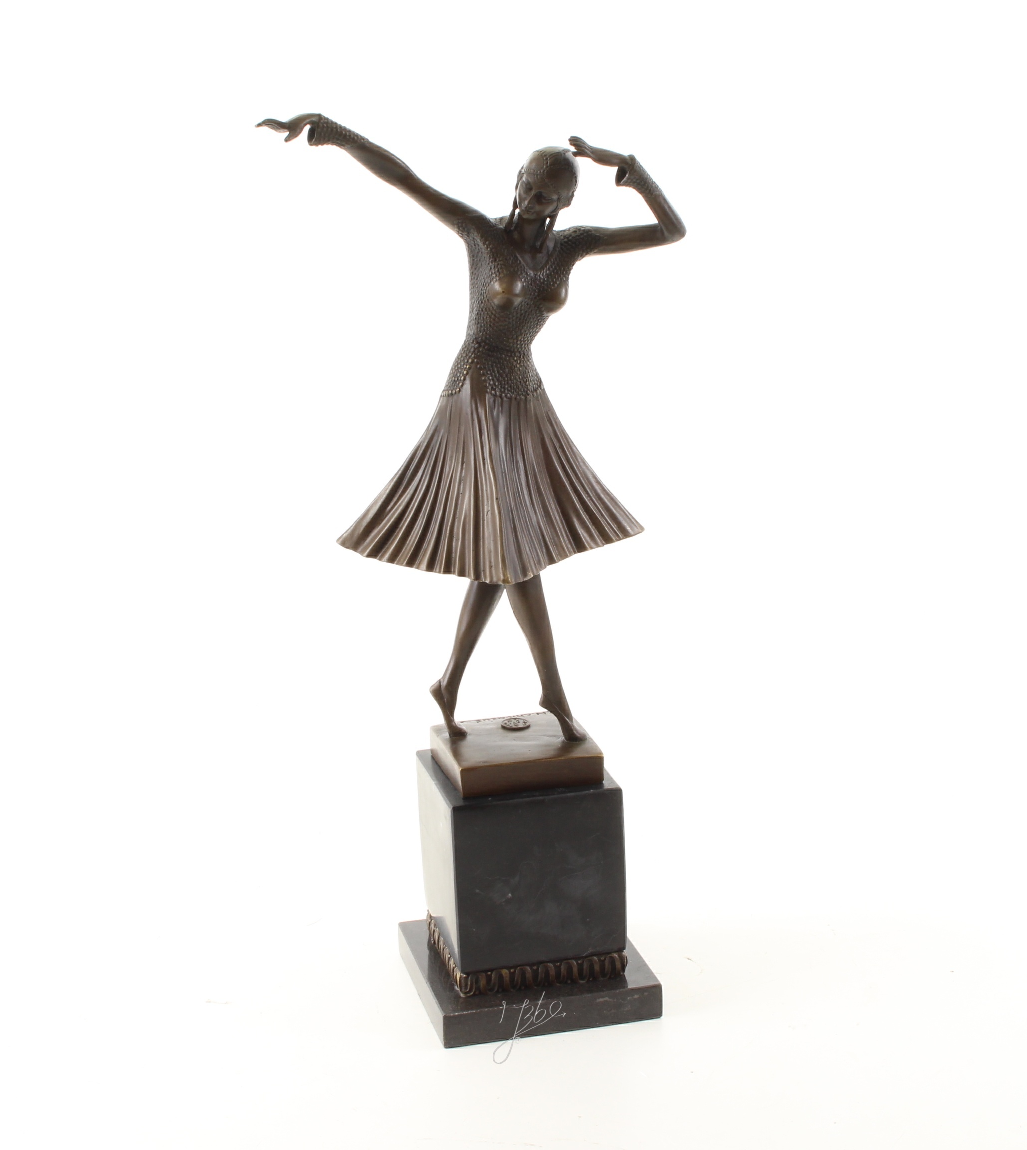 Elegante Bronze Tanzskulptur Bronzefigur einer Frau in Tanzpose 3