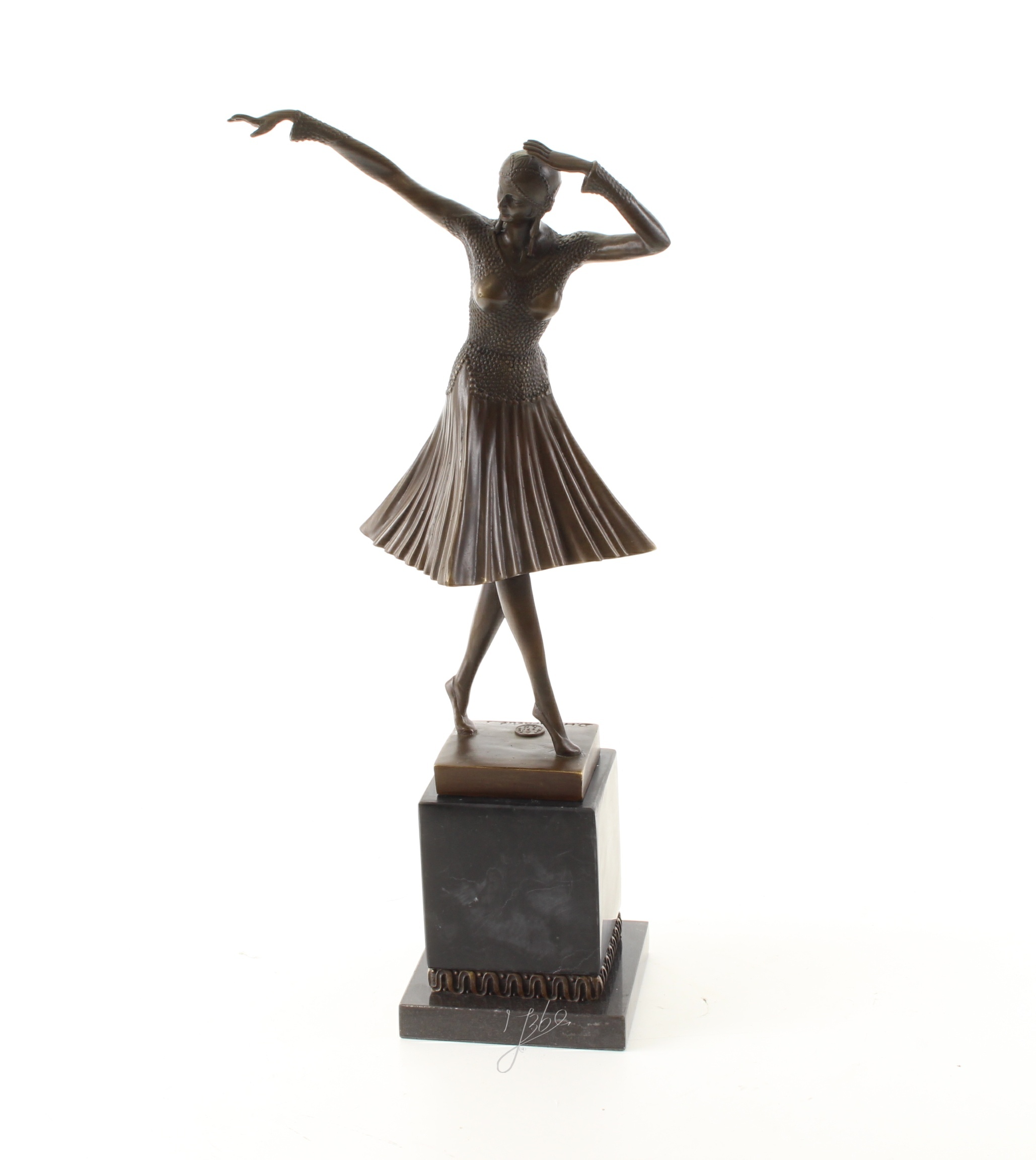 Elegante Bronze Tanzskulptur Bronzefigur einer Frau in Tanzpose 4