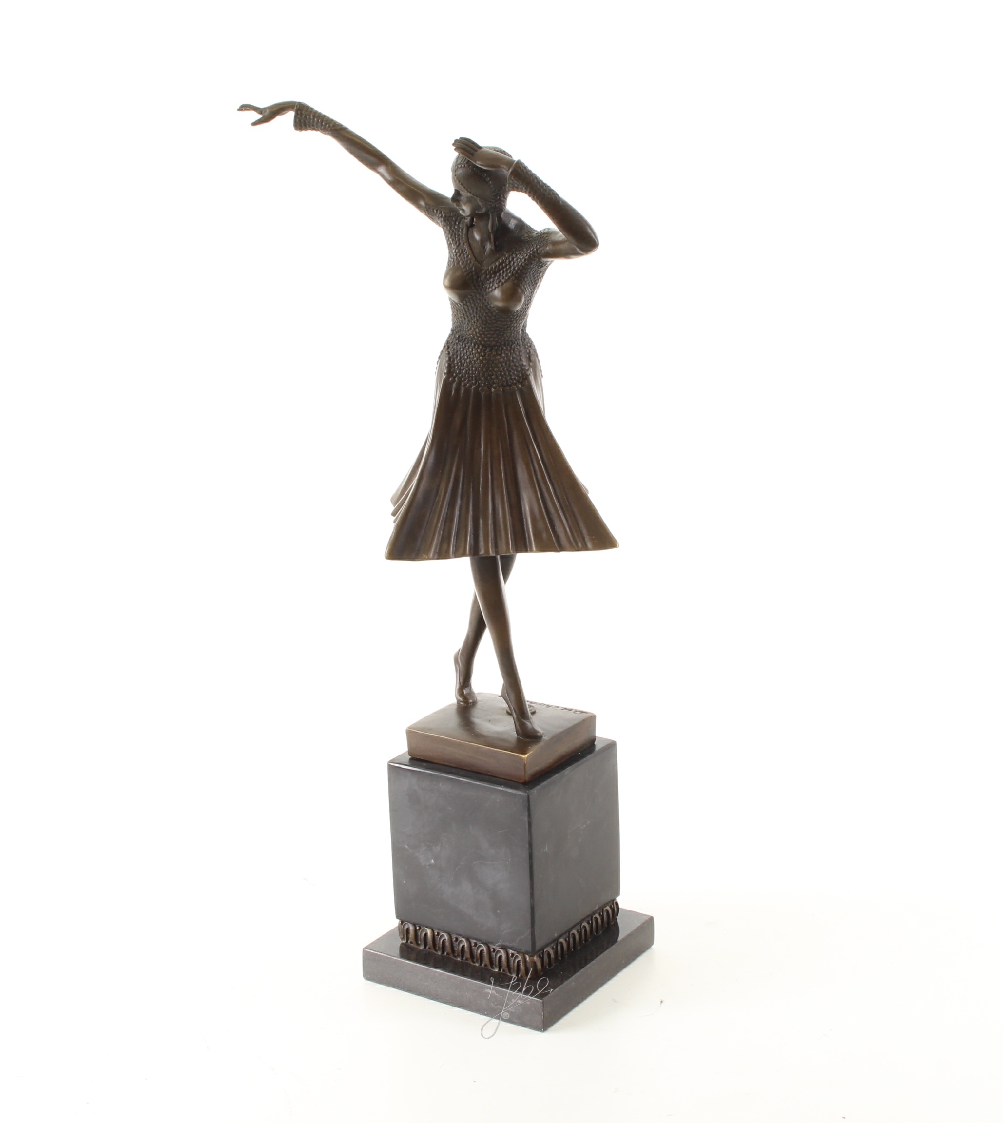 Elegante Bronze Tanzskulptur Bronzefigur einer Frau in Tanzpose 11