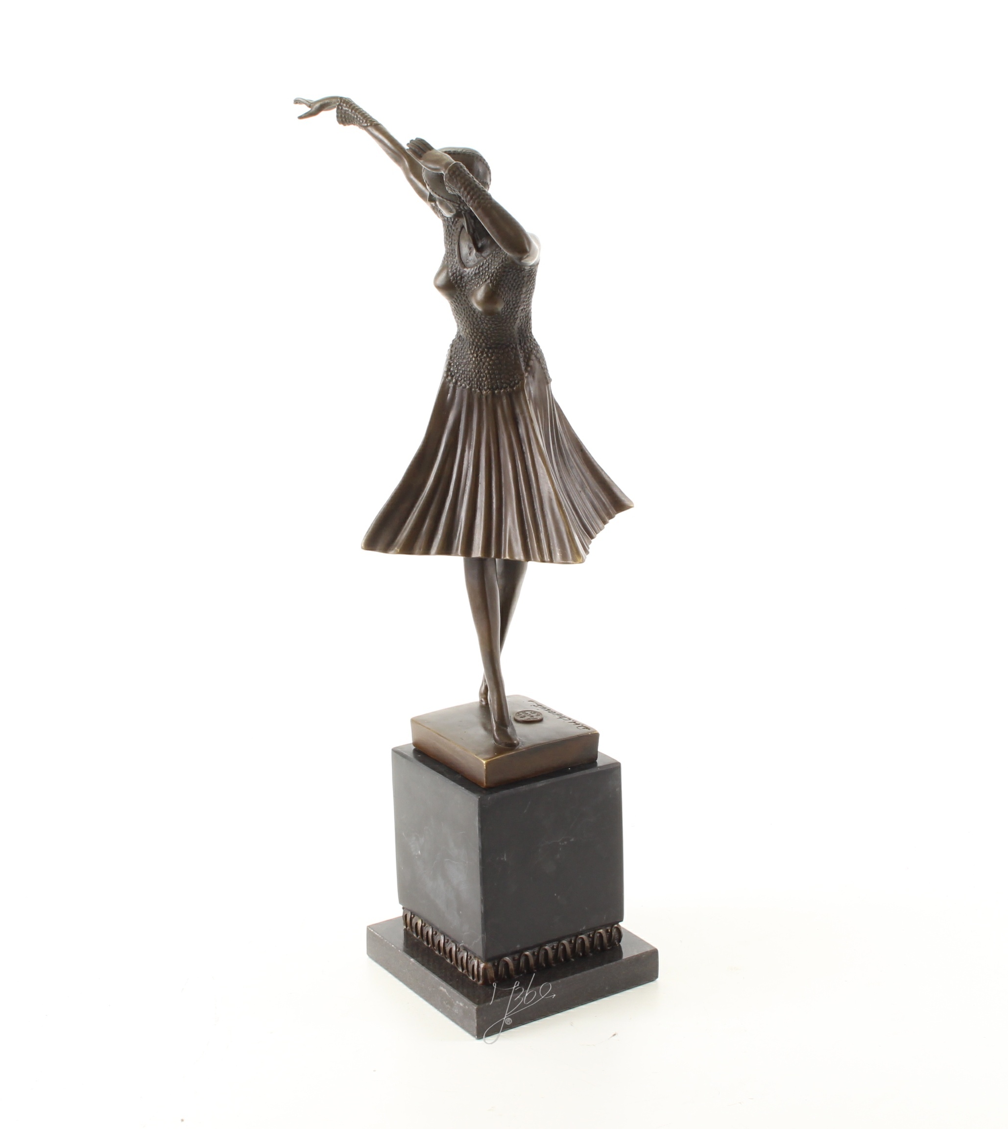 Elegante Bronze Tanzskulptur Bronzefigur einer Frau in Tanzpose 12