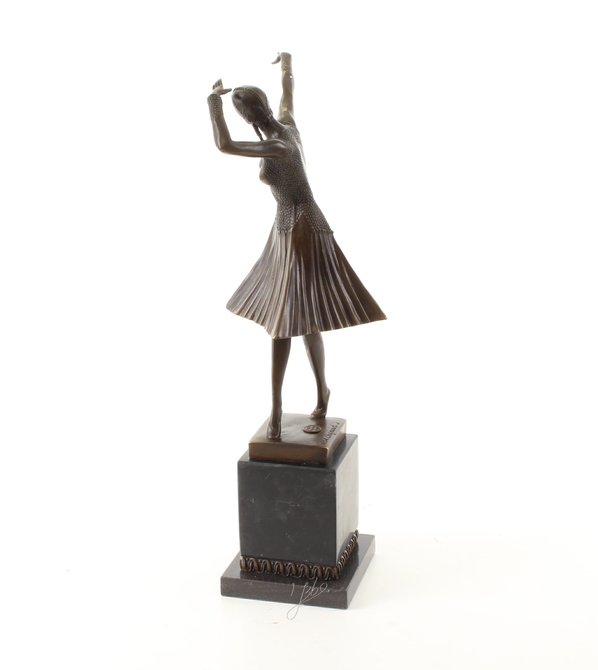 Elegante Bronze Tanzskulptur Bronzefigur einer Frau in Tanzpose 6