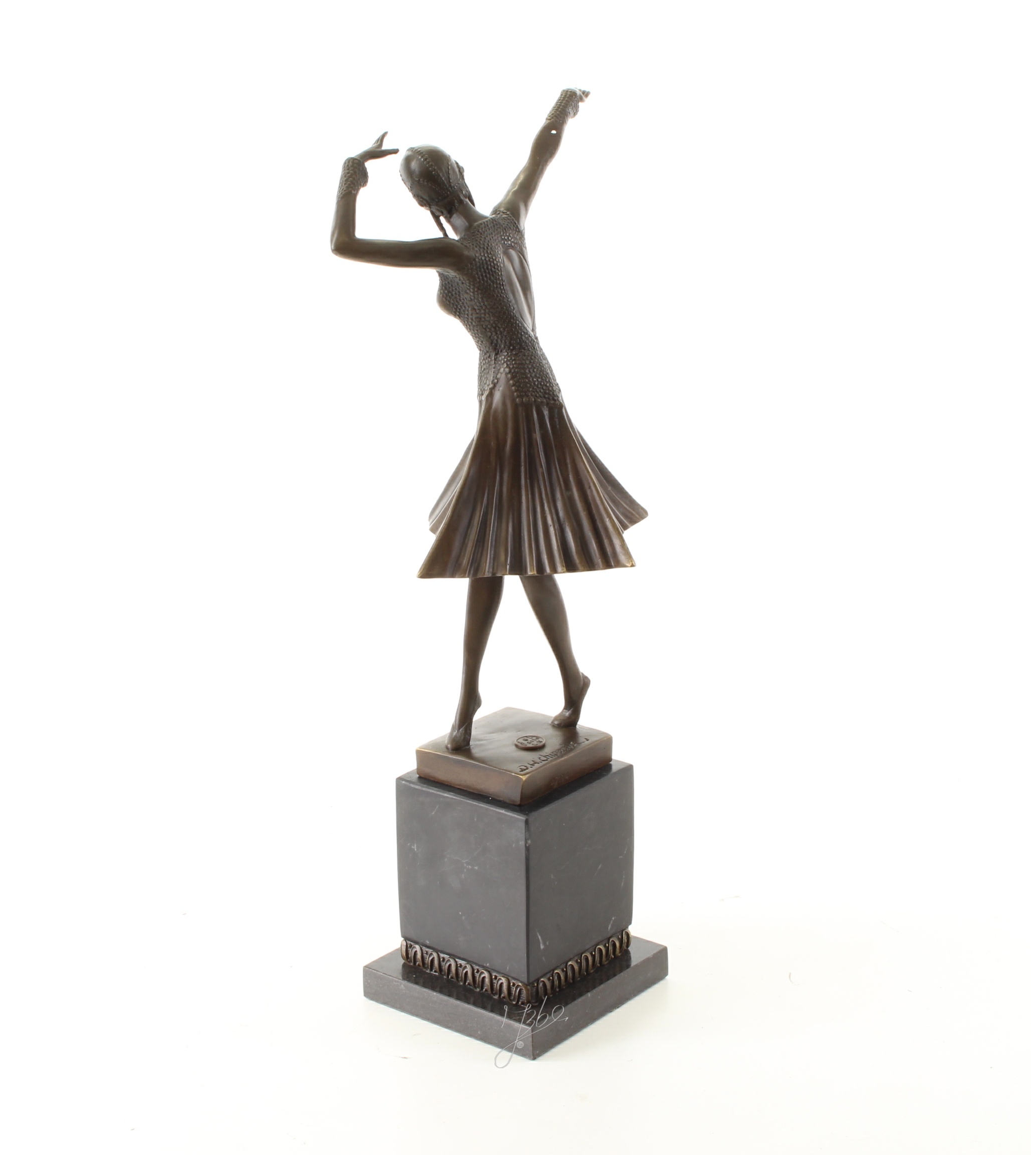 Elegante Bronze Tanzskulptur Bronzefigur einer Frau in Tanzpose 10