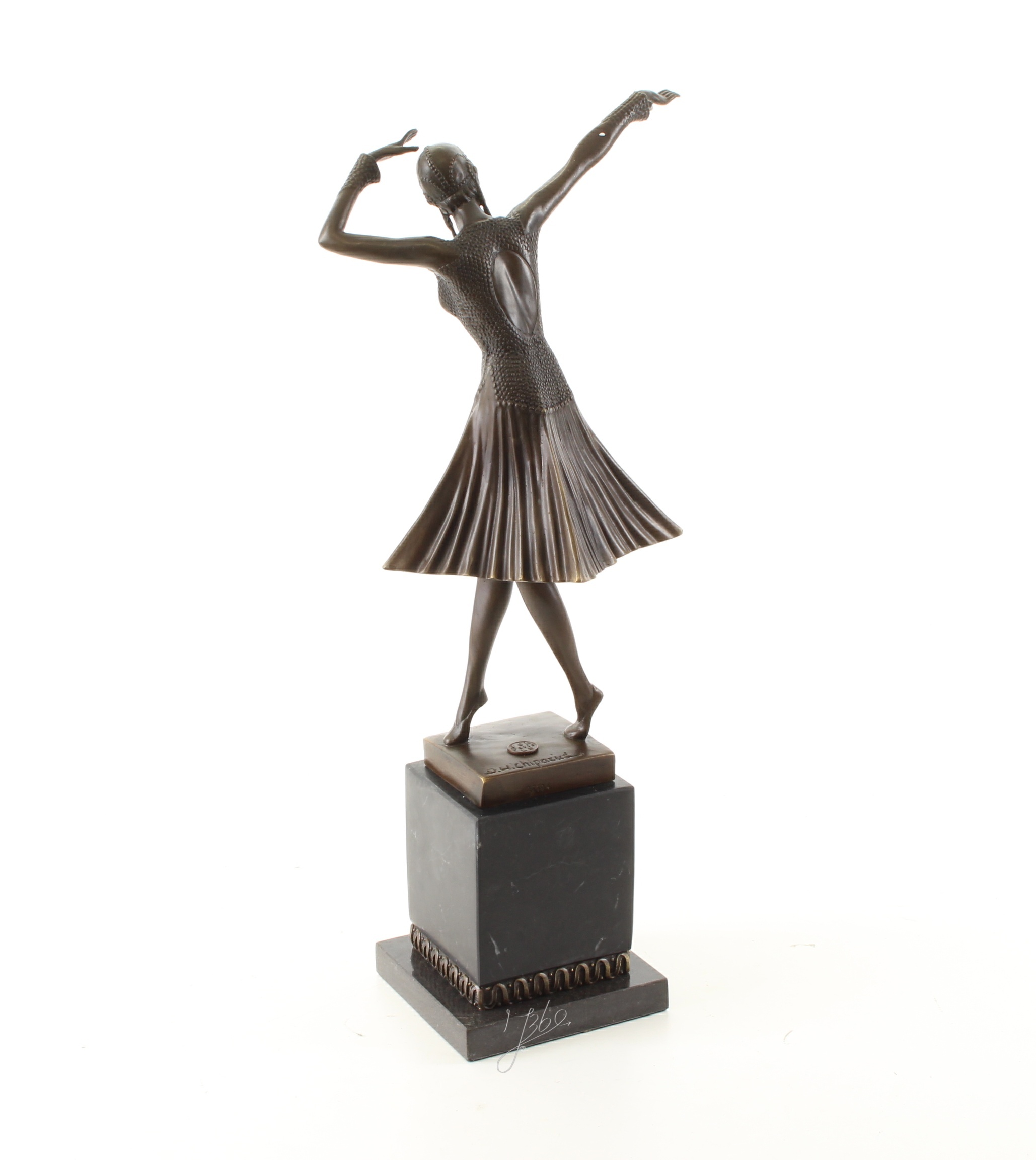 Elegante Bronze Tanzskulptur Bronzefigur einer Frau in Tanzpose 5