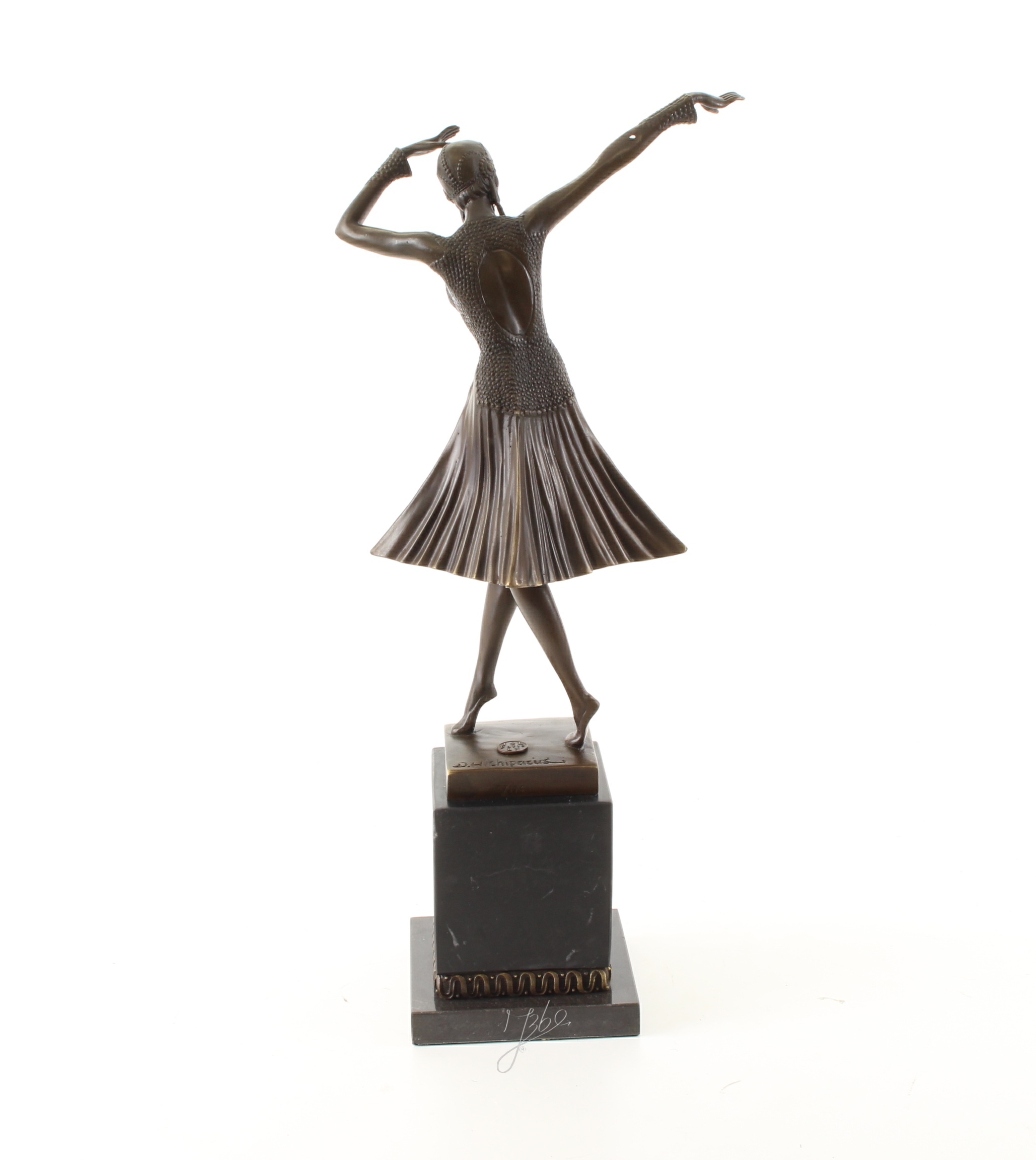 Elegante Bronze Tanzskulptur Bronzefigur einer Frau in Tanzpose 7