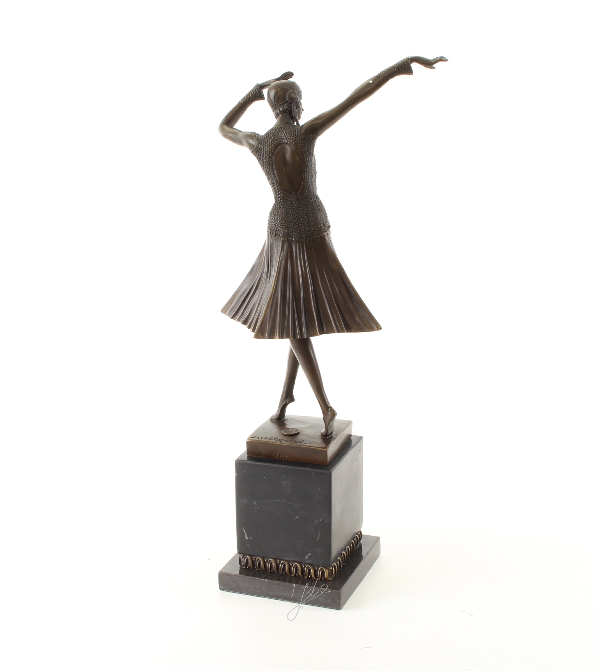 Elegante Bronze Tanzskulptur Bronzefigur einer Frau in Tanzpose 9