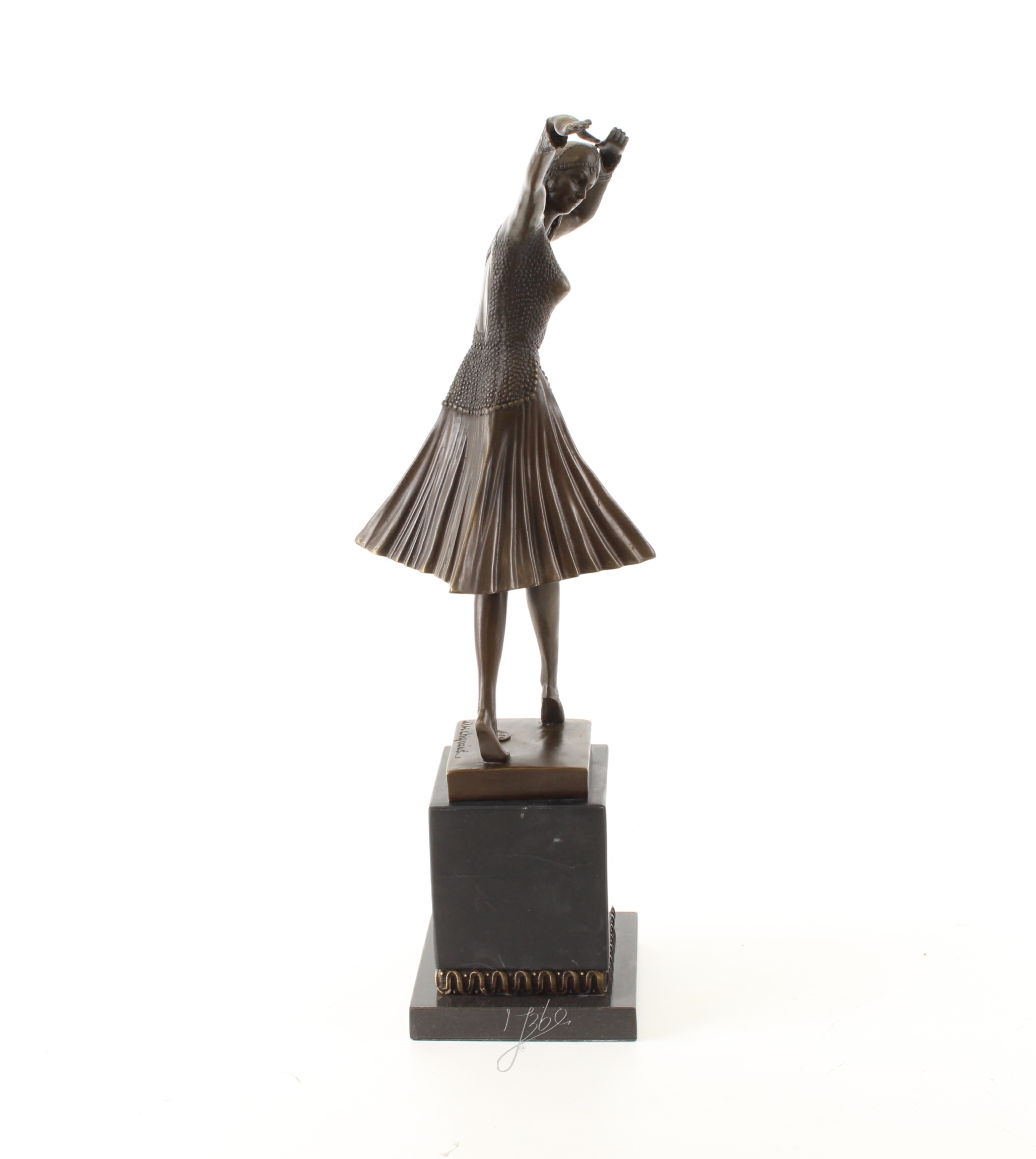 Elegante Bronze Tanzskulptur Bronzefigur einer Frau in Tanzpose 13