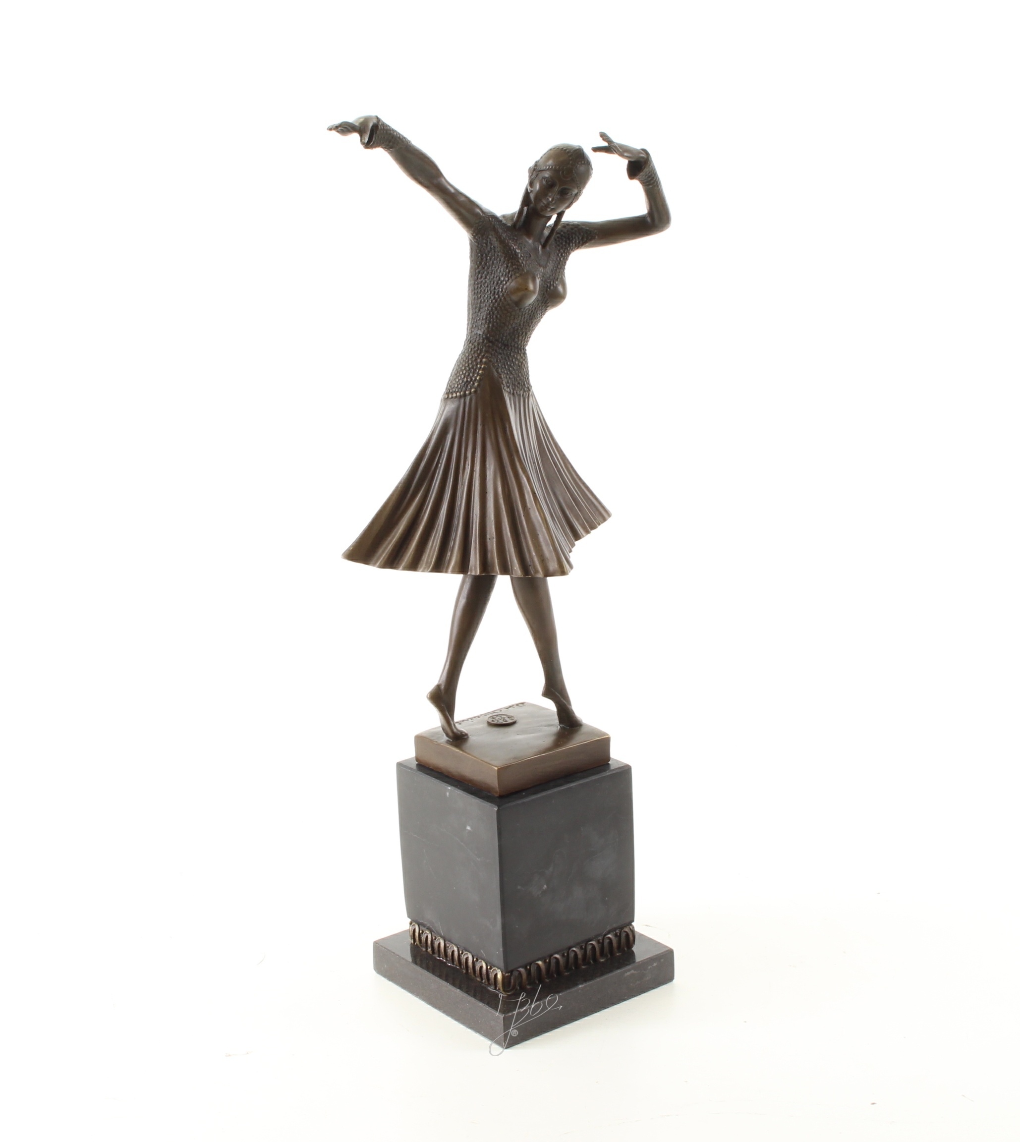 Elegante Bronze Tanzskulptur Bronzefigur einer Frau in Tanzpose 14
