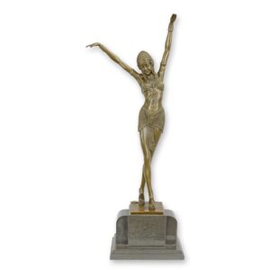 Exquisite Art déco Bronzeskulptur Ägyptische Tänzerin im Stil der 1920er