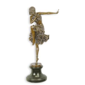 Elegante Bronze Tänzerin Skulptur  Hindu Statue mit Schmuck