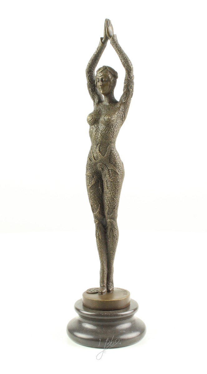 Stilvolle Bronze Figurenkunst Elegante Skulptur Weibliche Figur 7