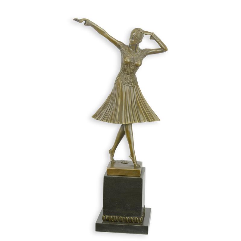 Elegante Bronze Tanzskulptur Bronzefigur einer Frau in Tanzpose 2