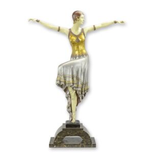 Art Deco Bronze Tänzerin Elegante 1920er Stil Skulptur