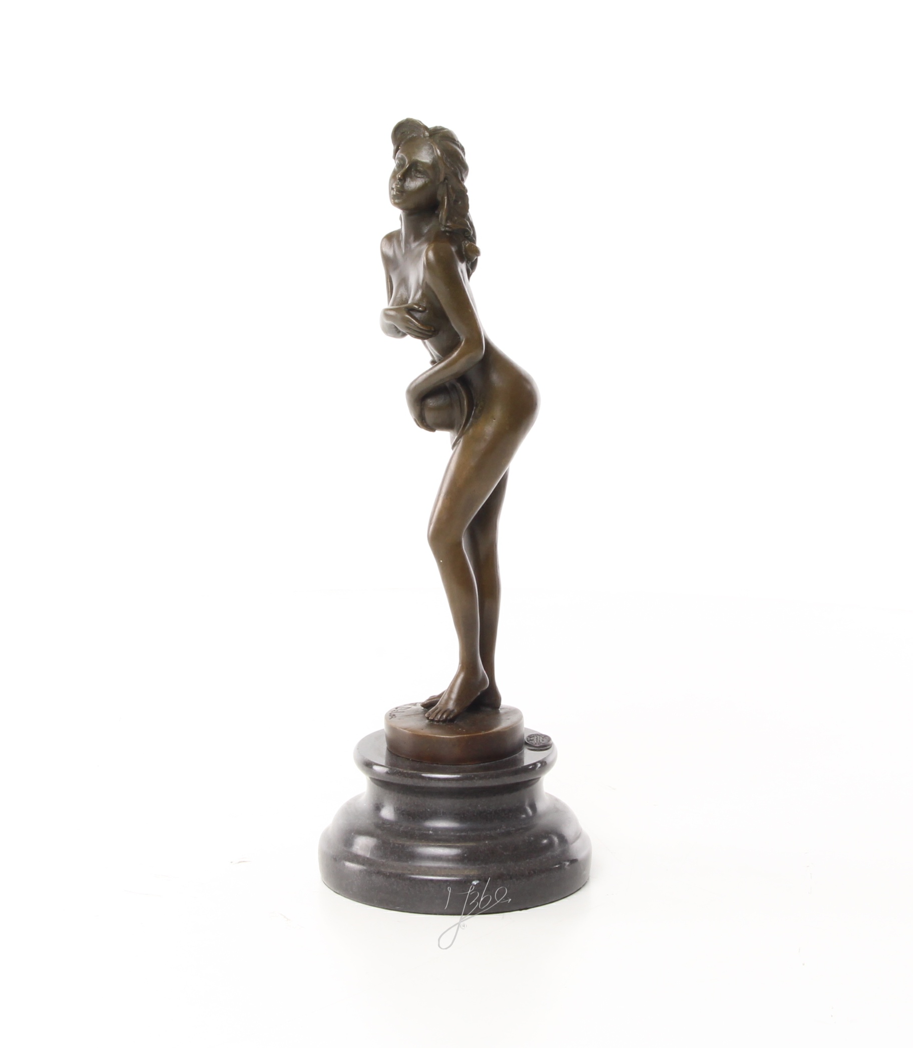 Verführerische Bronzefigur elegante Skulptur weiblicher Akt entdecken 11