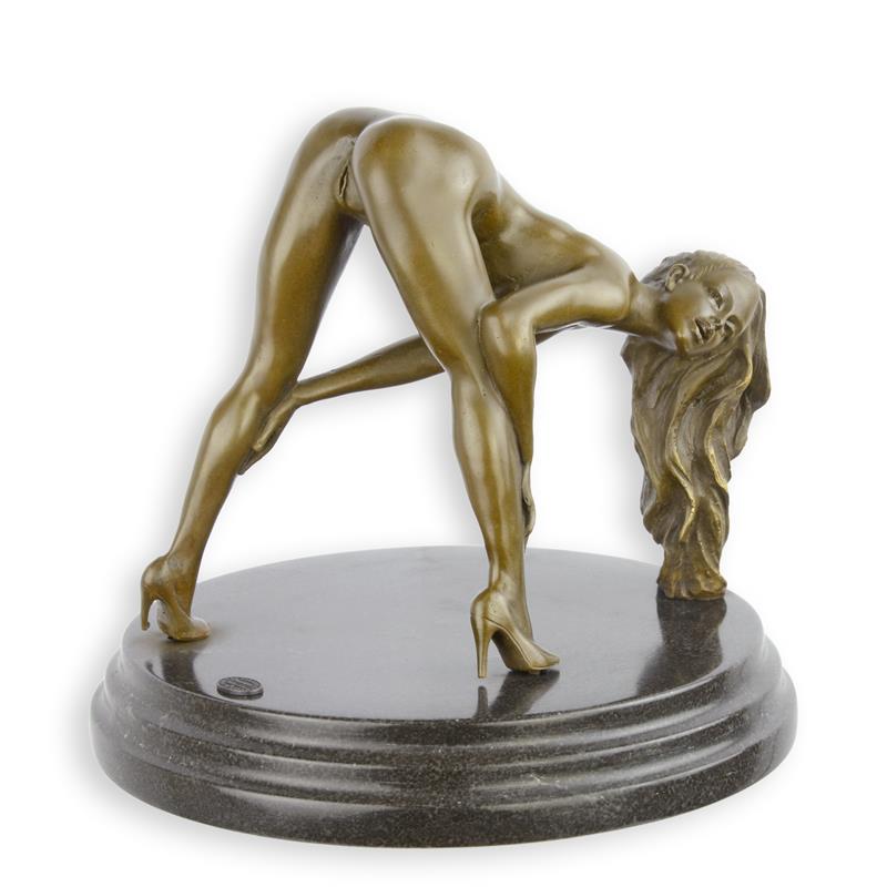 Exquisite Erotische Bronzestatue Detaillierte Skulptur einer Nackten Frau 2