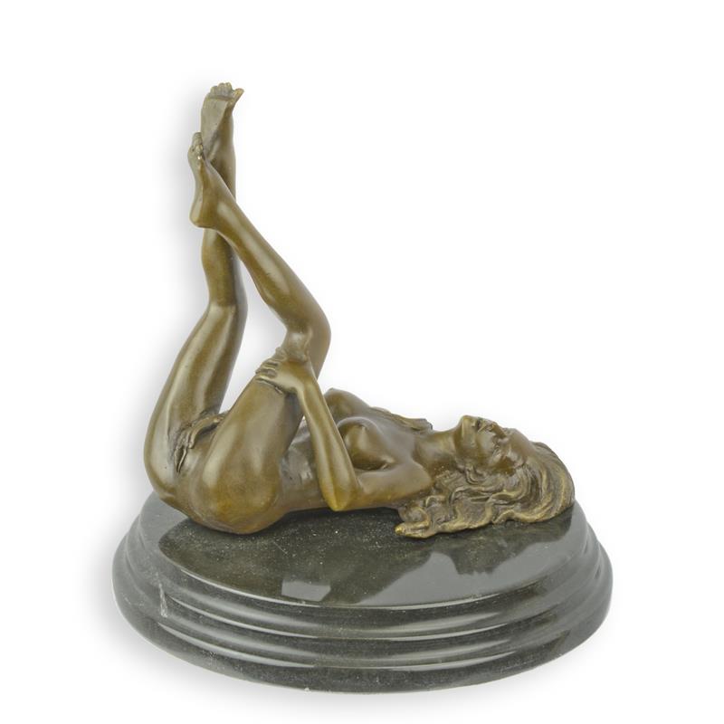 Exquisite Bronze Akt Skulptur Erotische liegende Frau 2