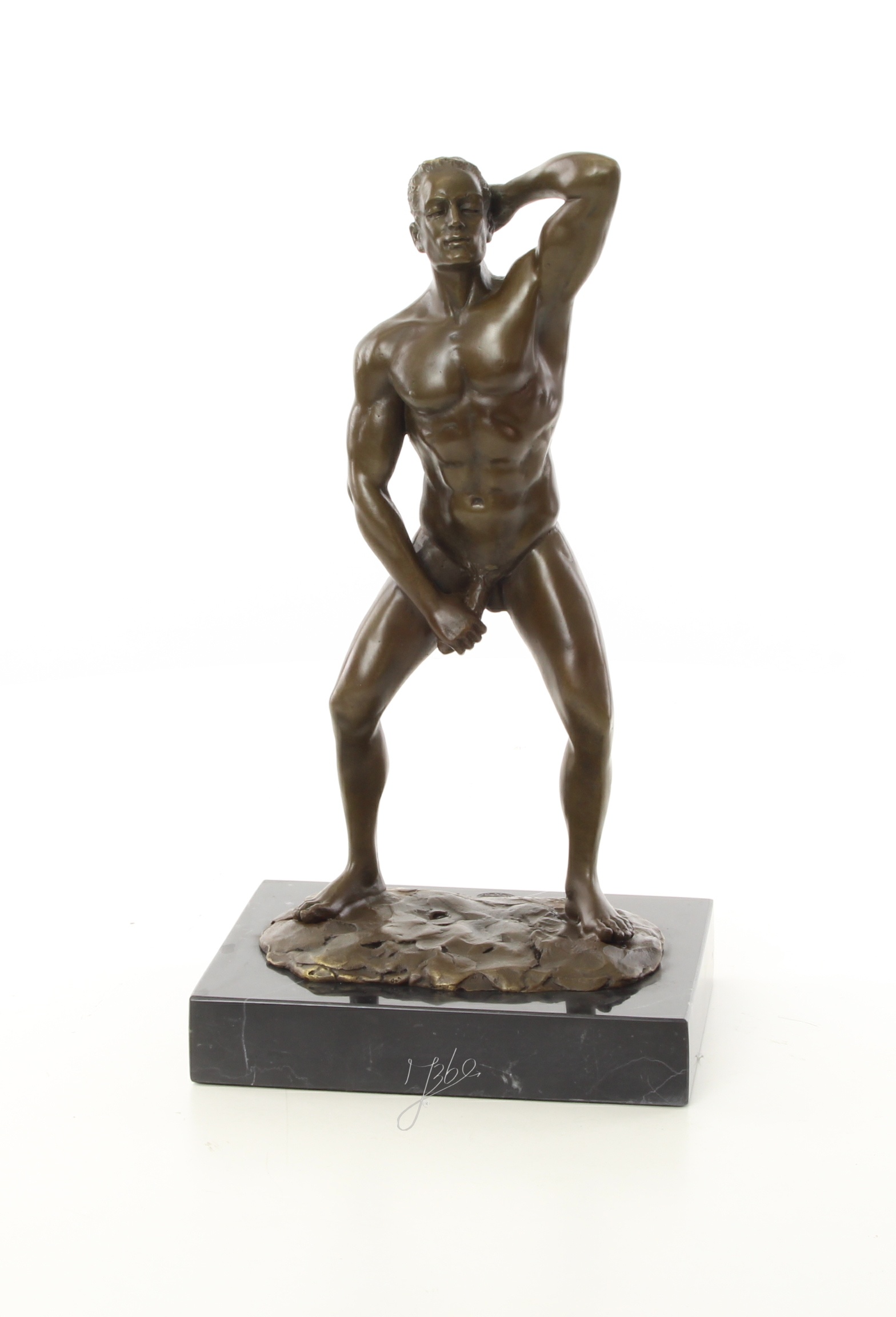 Exquisite Bronze Skulptur Kunstvoller Männlicher Akt in Perfektion 3