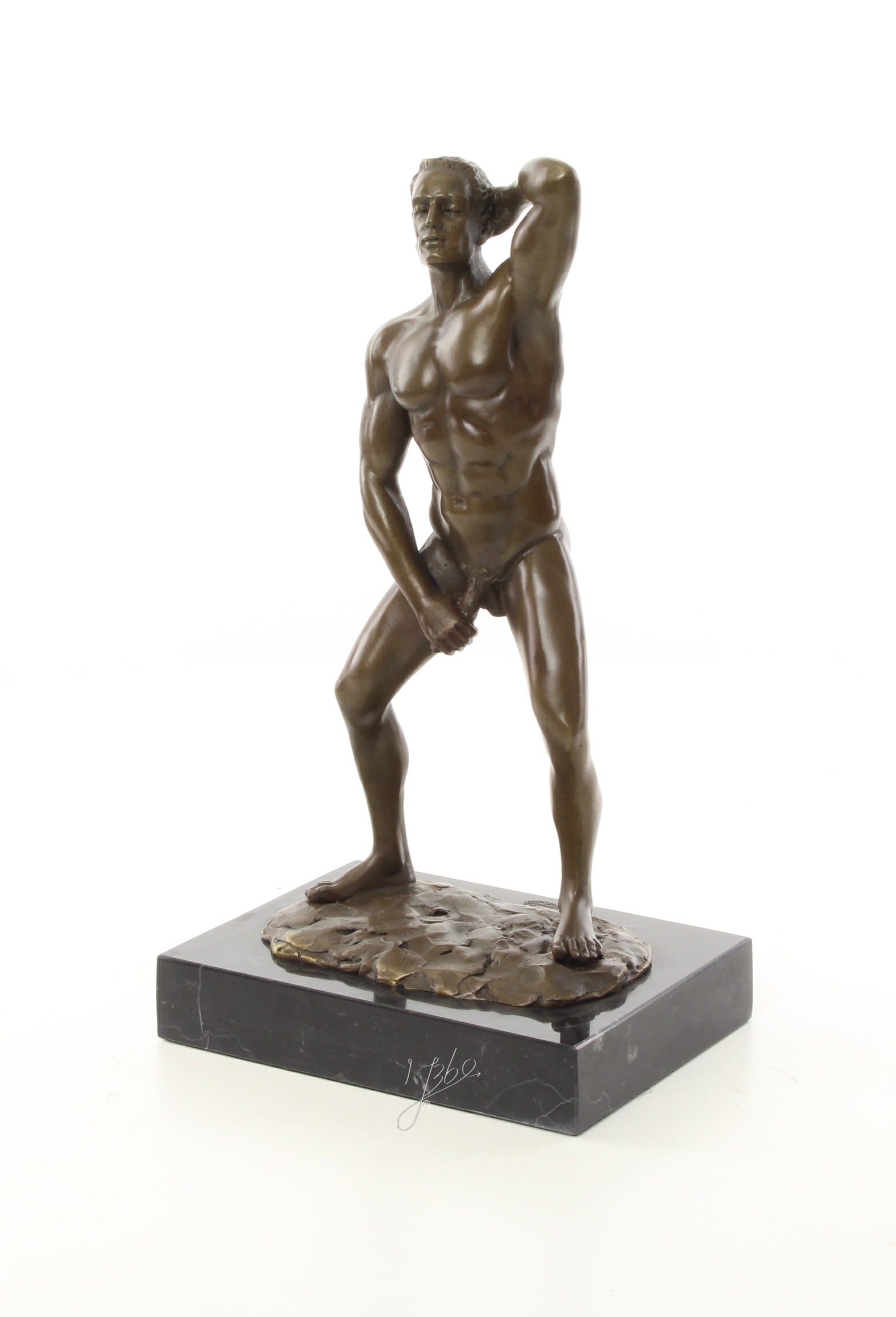 Exquisite Bronze Skulptur Kunstvoller Männlicher Akt in Perfektion 5