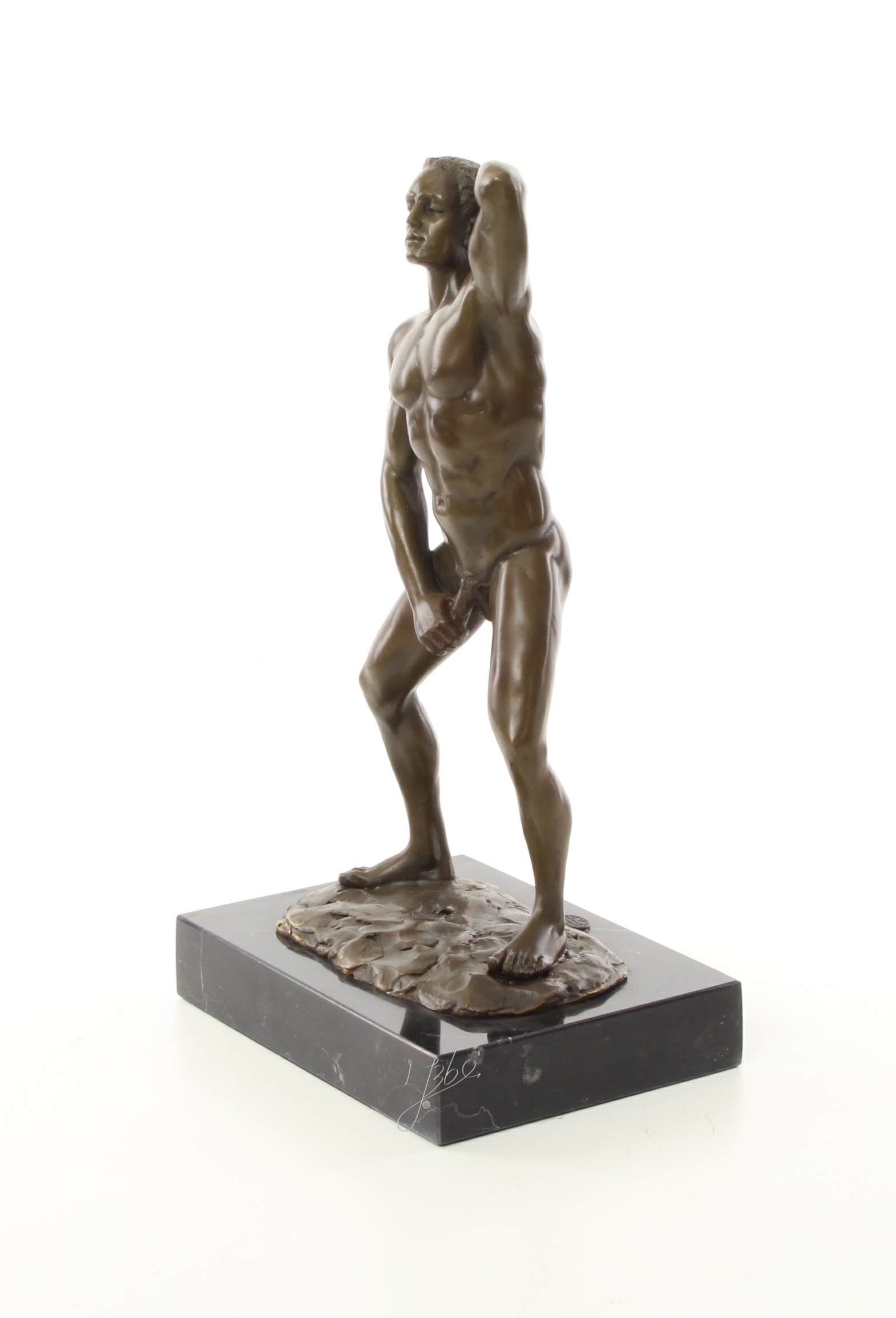 Exquisite Bronze Skulptur Kunstvoller Männlicher Akt in Perfektion 4