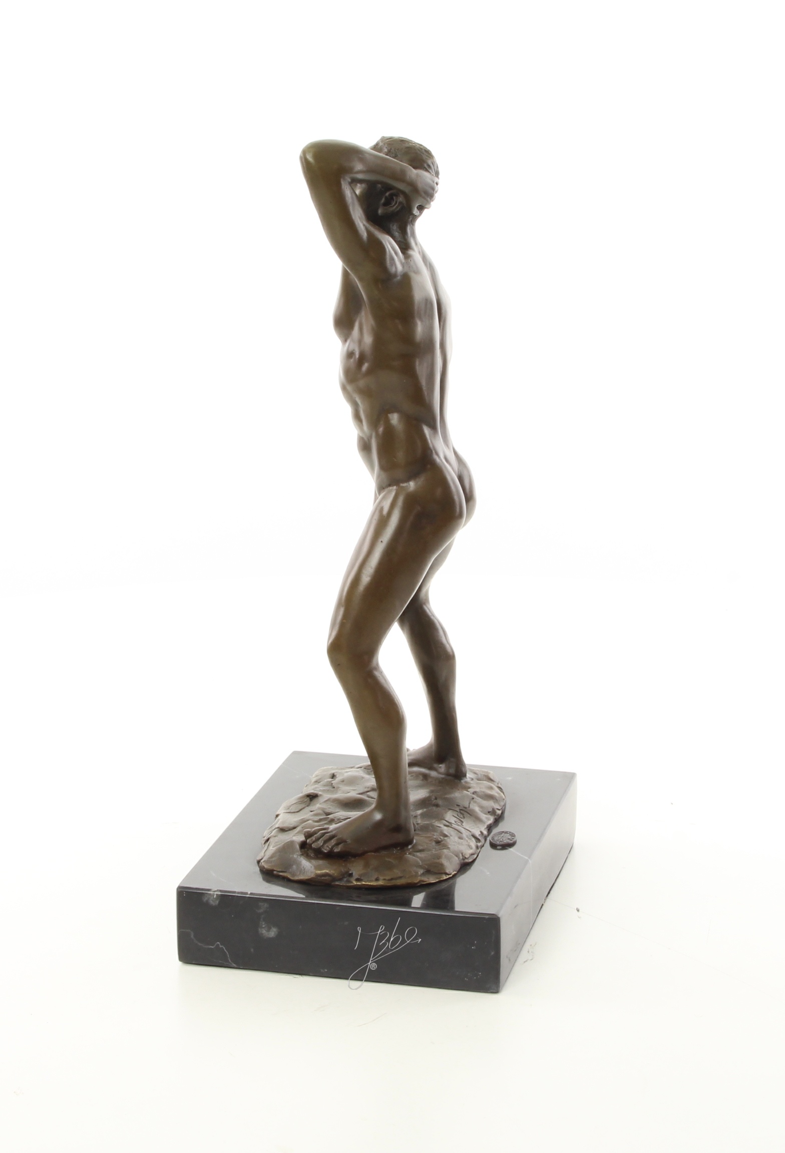 Exquisite Bronze Skulptur Kunstvoller Männlicher Akt in Perfektion 7