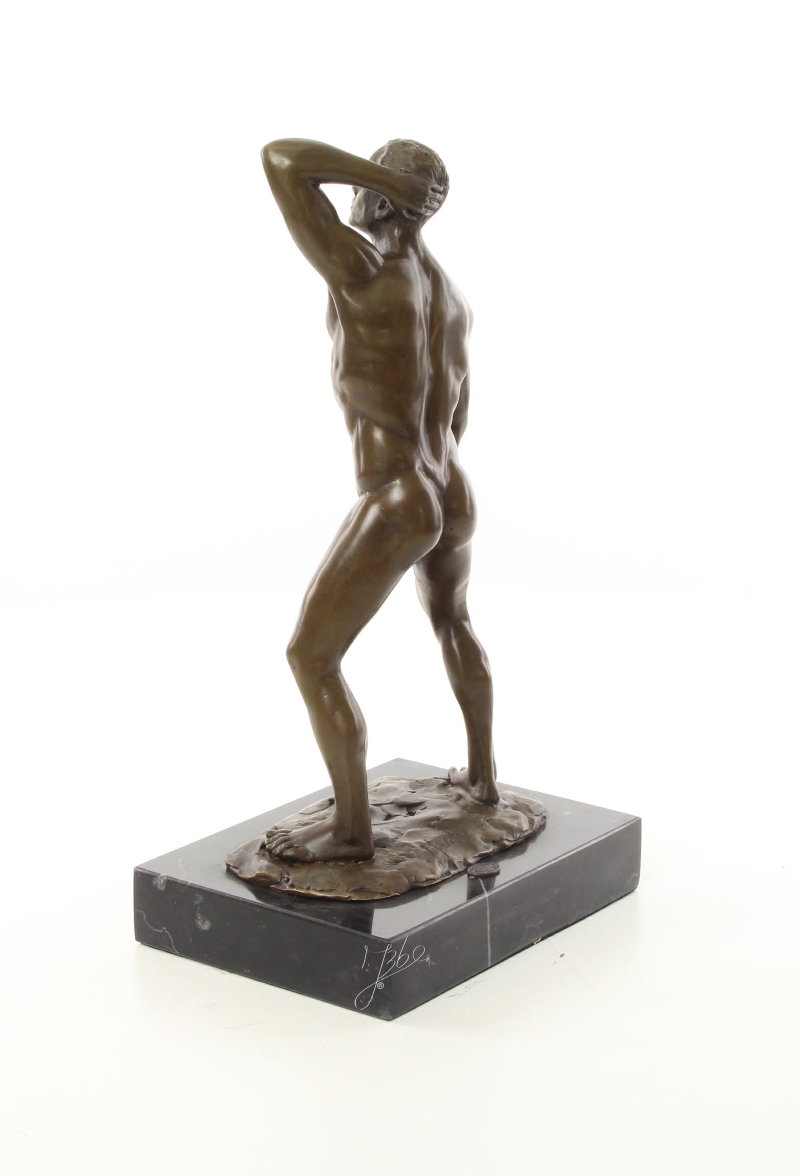 Exquisite Bronze Skulptur Kunstvoller Männlicher Akt in Perfektion 12