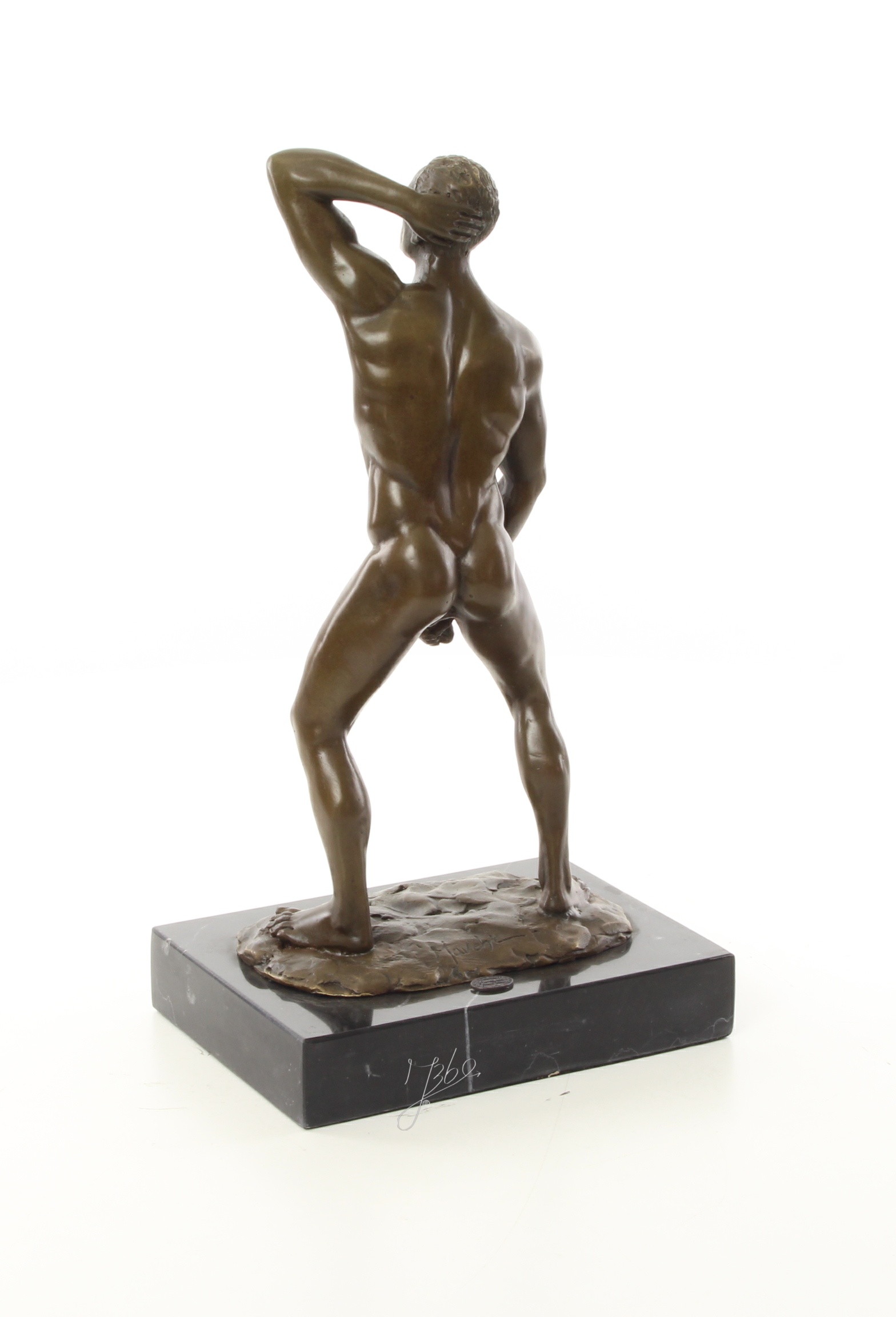 Exquisite Bronze Skulptur Kunstvoller Männlicher Akt in Perfektion 8