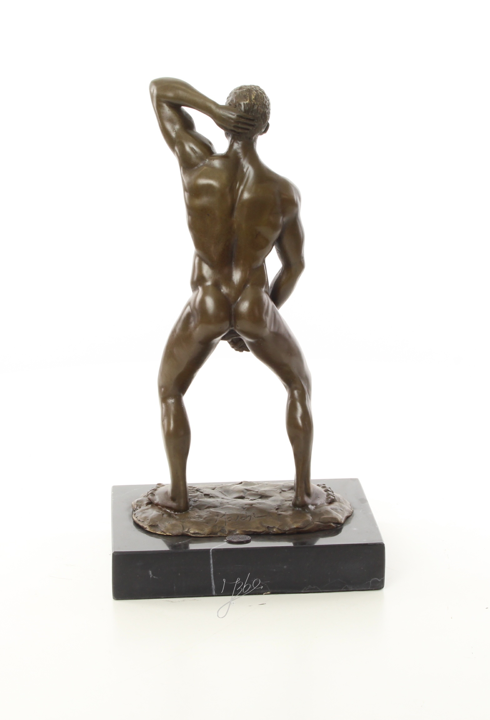 Exquisite Bronze Skulptur Kunstvoller Männlicher Akt in Perfektion 11