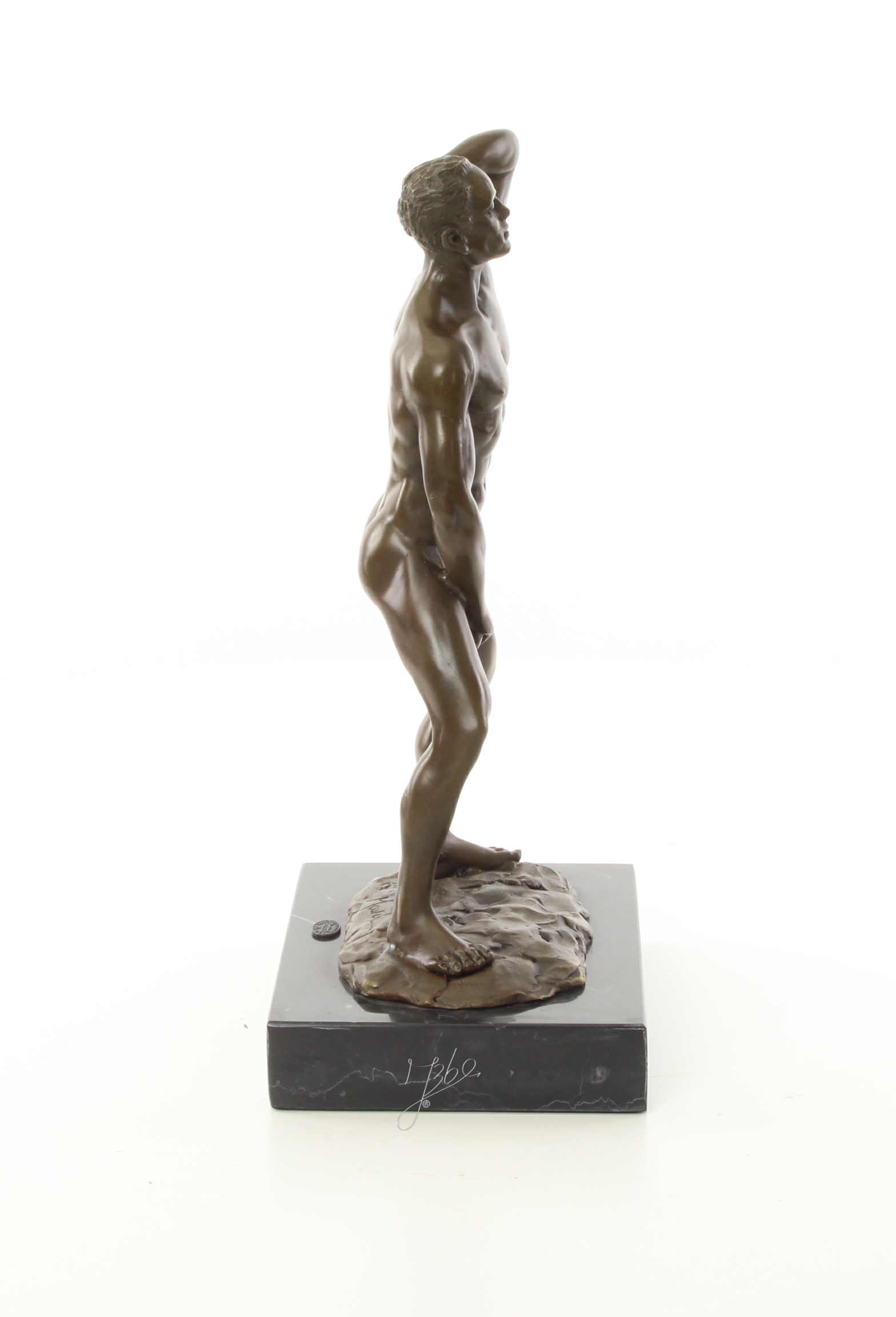 Exquisite Bronze Skulptur Kunstvoller Männlicher Akt in Perfektion 14