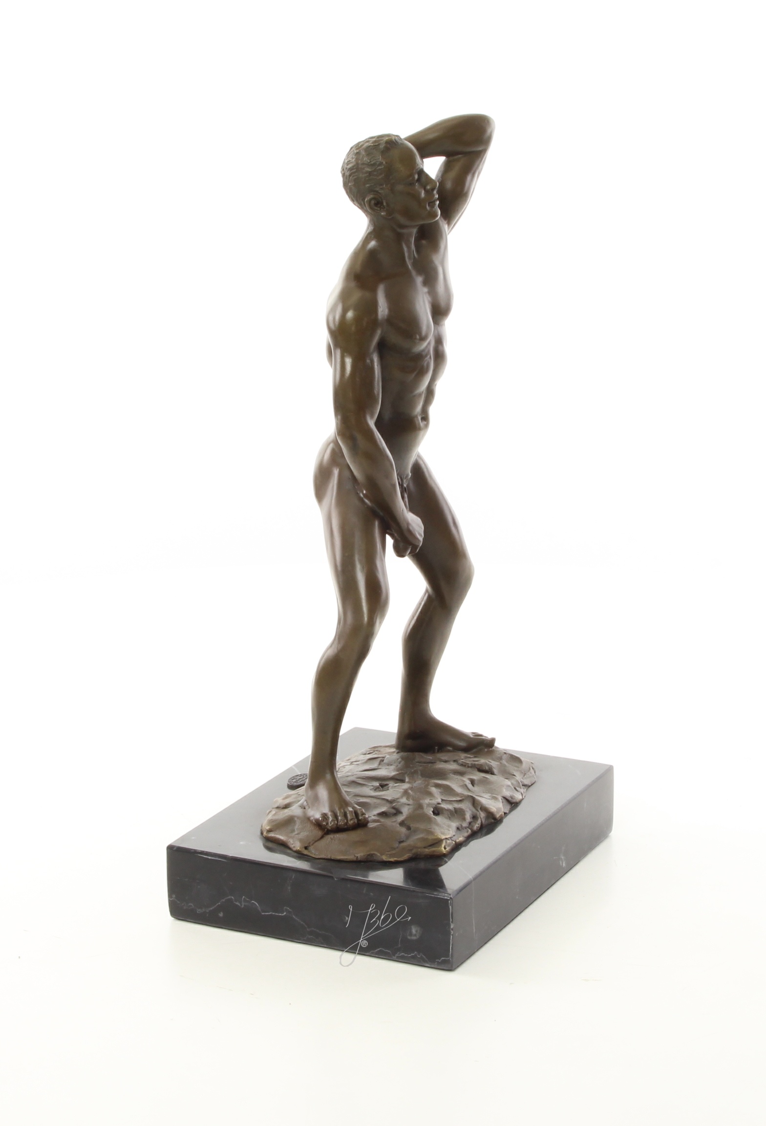 Exquisite Bronze Skulptur Kunstvoller Männlicher Akt in Perfektion 15