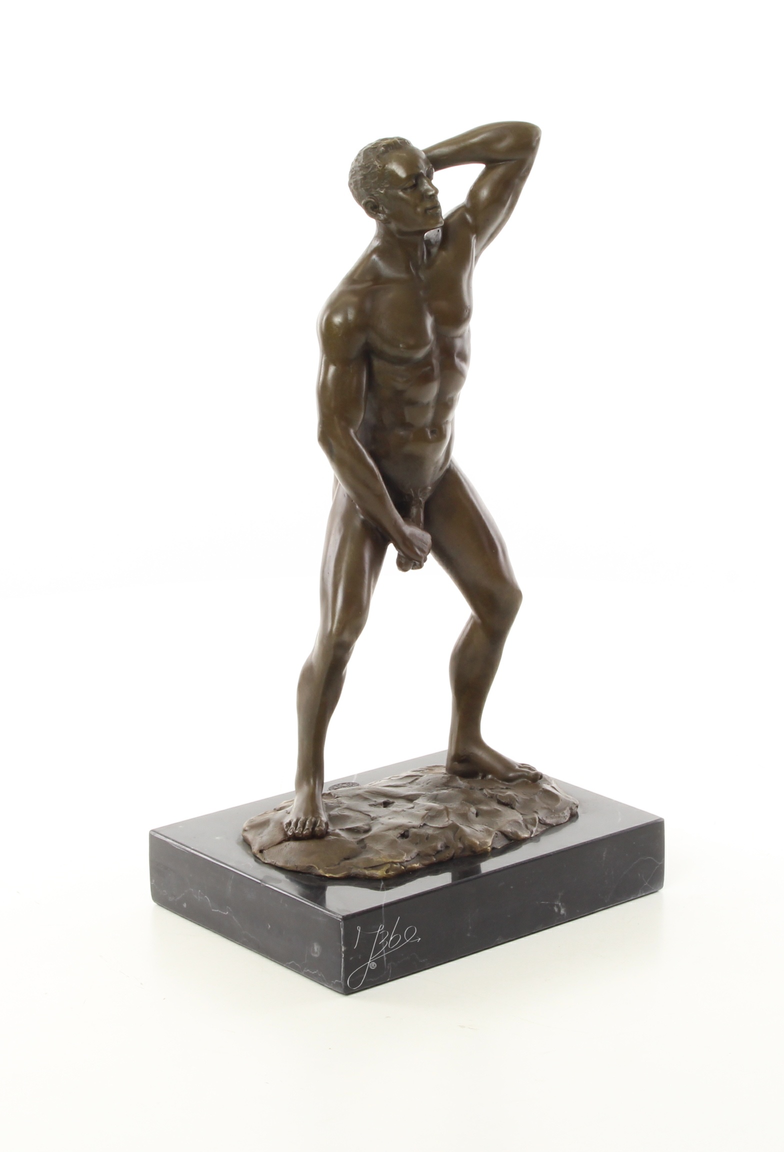 Exquisite Bronze Skulptur Kunstvoller Männlicher Akt in Perfektion 16