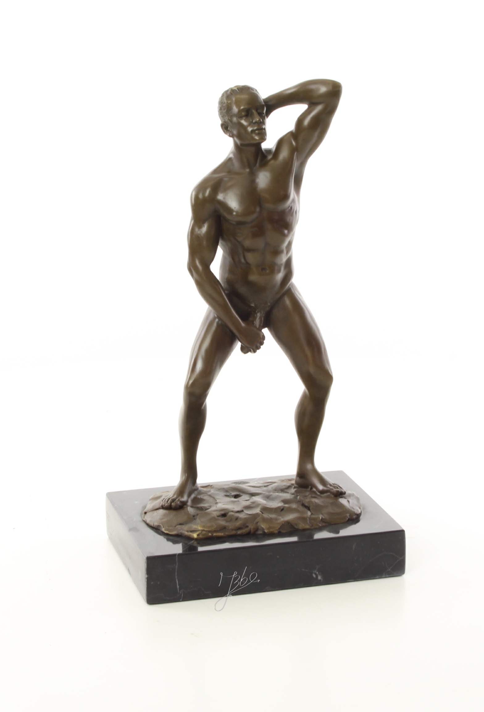 Exquisite Bronze Skulptur Kunstvoller Männlicher Akt in Perfektion 17